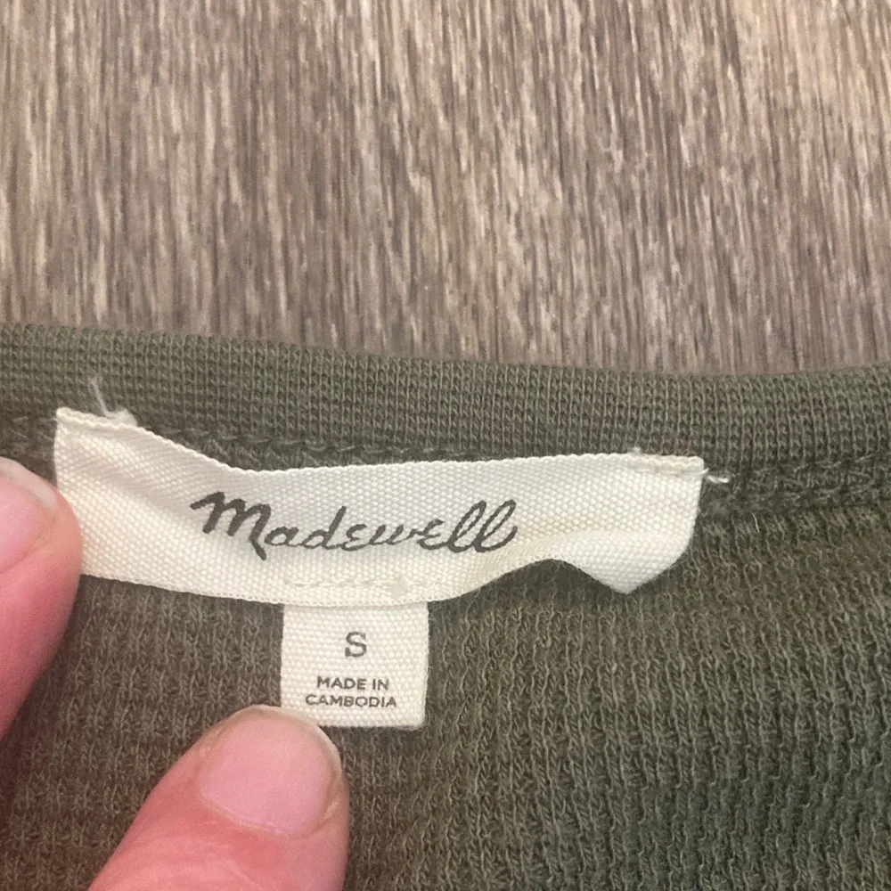 Madewell Olive Long Sleeve Henley Tee size small - Picture 2 of 5